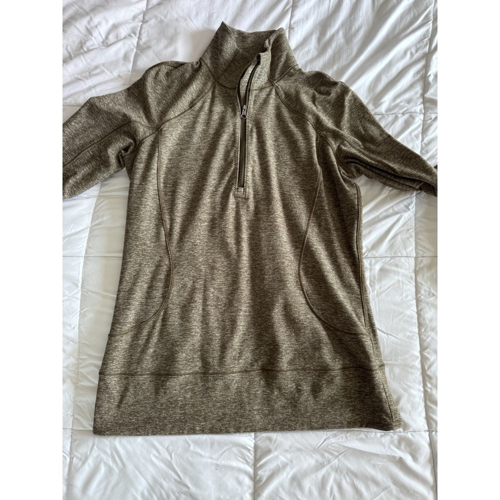 Lululemon Rush Hour Womens 8 Half Zip Pullover Heathered Military Green EUC - Picture 7 of 15